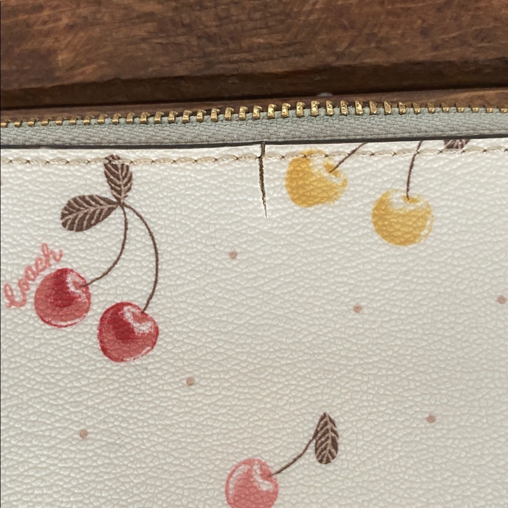 Coach Cherry Leather Wallet Wristlet - Picture 11 of 15